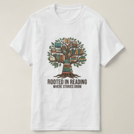Rotad i läsning där berättelser växer Bokälskare T Shirt