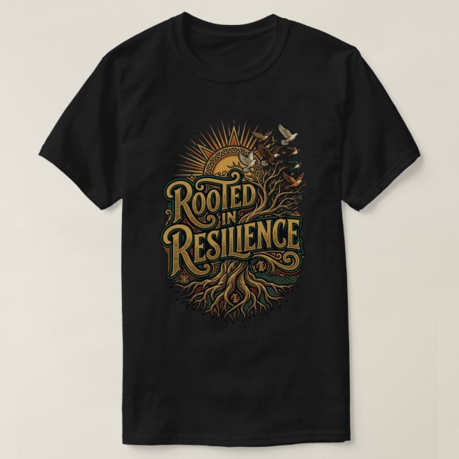 Rotad i motståndskraft glad juneteenth-dag Adinkra T Shirt (Design framsida)