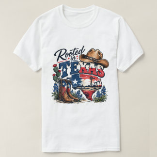 Rotad i Texas – Vintage Cowboy Stövlar T Shirt