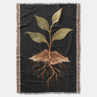 Rotad planta | Jordnära Boho-växtälskare present Filt