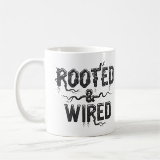 Rotad & Uppkopplad Grunge Rötter Elektrisk Naturde Kaffemugg