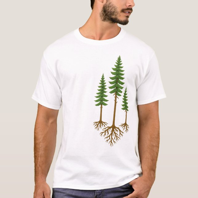 "Rotade Tillsammans: Skogs Familj T Shirt (Framsida)