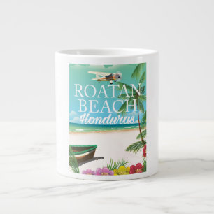 Rotan Beach Honduras vintage resor poster Jumbo Mugg