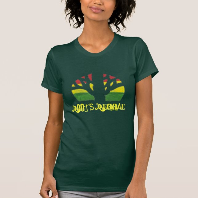 Rotar den bruna T skjortan för Reggaedamer Shirt (Framsida)