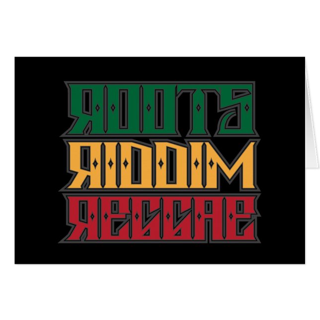 Rotar den Riddim reggaen Hälsningskort (Framsidan Horizontal)