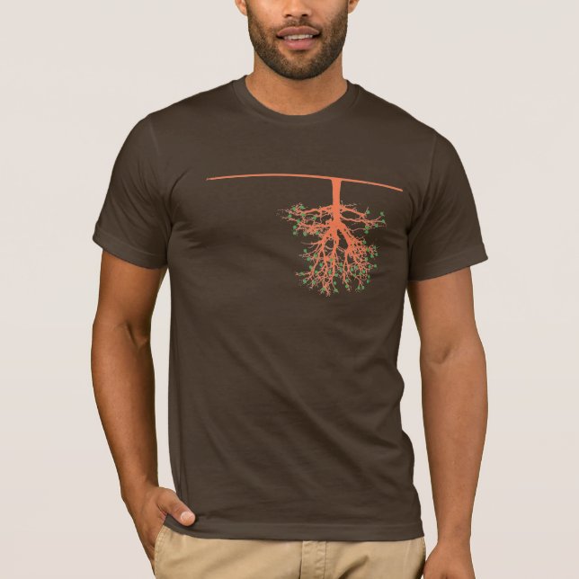 Rotar upp (bruntet) t-shirt (Framsida)