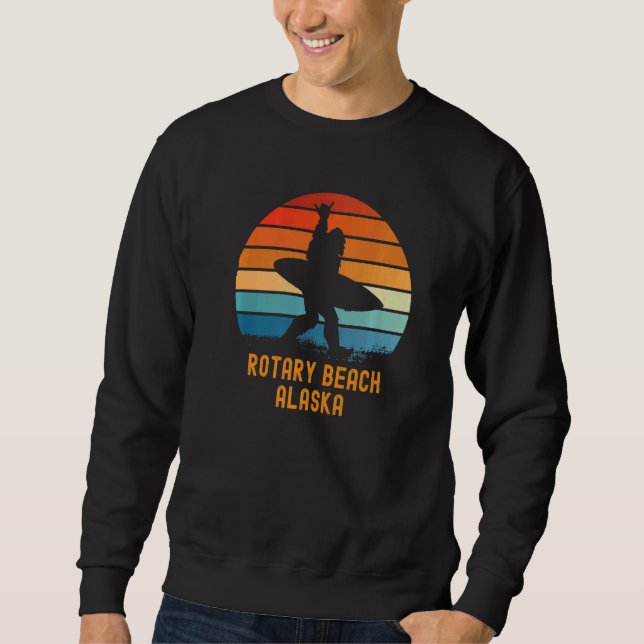 Rotary Beach Alaska Sasquatch Souvenir Lång Ärmad Tröja (Framsida)