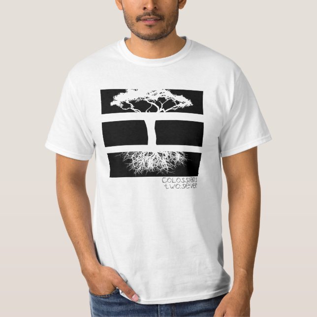 Rotat träd tee shirt (Framsida)