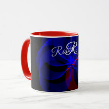 Rotating Blue Accent Geometric Coffee Mug