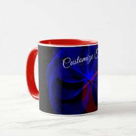 Rotating Blue Accent Geometric Coffee Mug Mugg