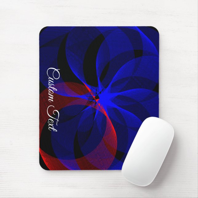 Rotating Blue Accent Geometric Mouse Pad Musmatta (Med mus)