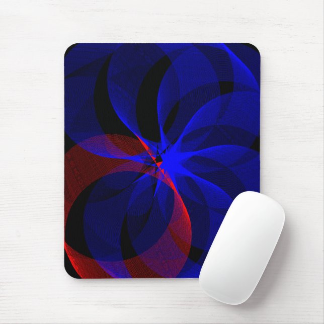 Rotating Blue Accent Geometric Mouse Pad Musmatta (Med mus)
