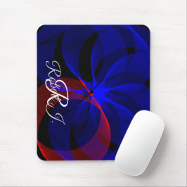 Rotating Blue Accent Geometric Mouse Pad Musmatta