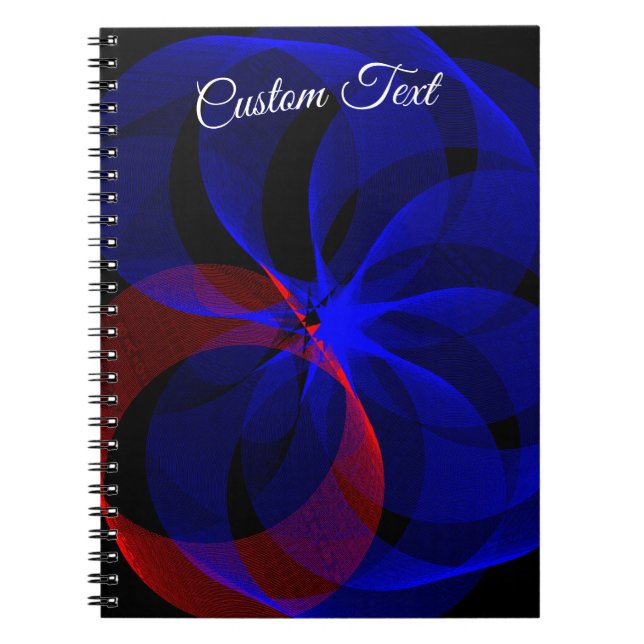 Rotating Blue Accent Geometric Spiral Notebook Anteckningsbok (Framsidan)