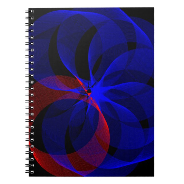 Rotating Blue Accent Geometric Spiral Notebook Anteckningsbok (Framsidan)