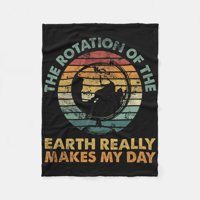 Rotation av Earth Day Funny Science Teacher Fleecefilt (Framsidan)