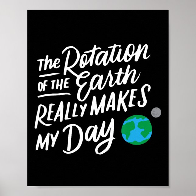 Rotation av jorden gör att min dag börjar vetenska poster (Framsidan)