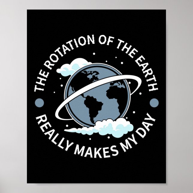 Rotation av jorden gör min dag till en rolig veten poster (Framsidan)
