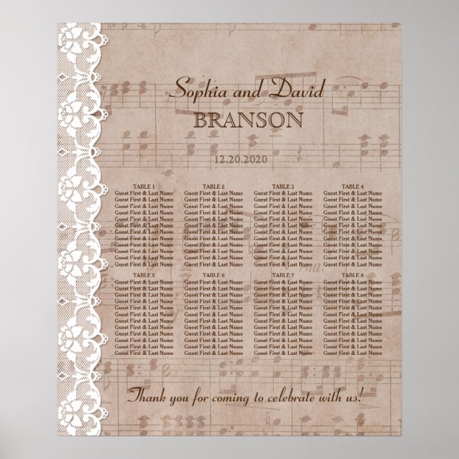 Rotationsdiagram för Romantic Music Lakan & Snöre  Poster (Framsidan)