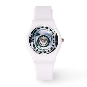 Rotationsmotorur, portio, vitt silikonband armbandsur