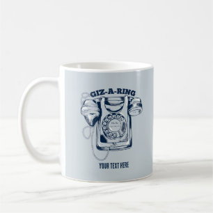 Rotationstelefon blå kaffemugg