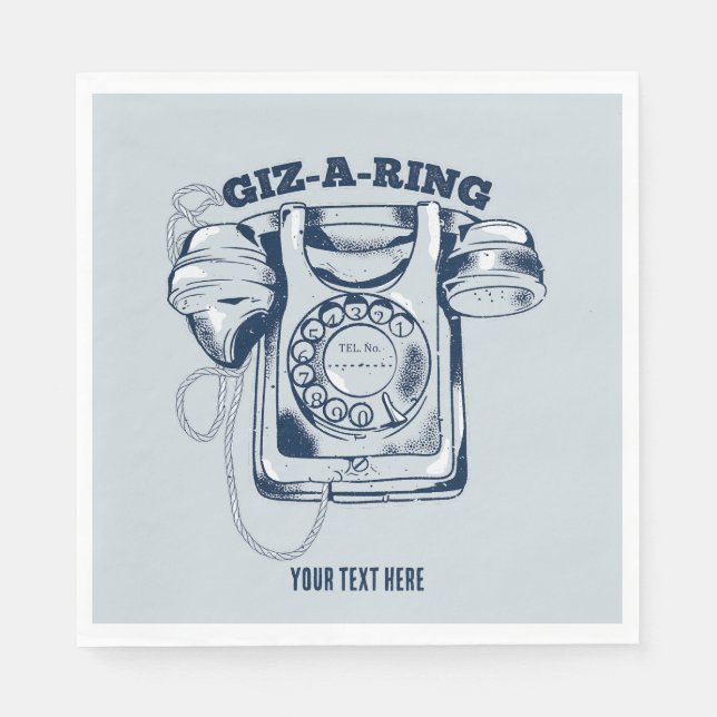 Rotationstelefon blå pappersservett (Framsidan)