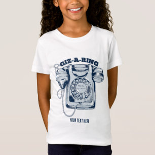 Rotationstelefon blå t shirt