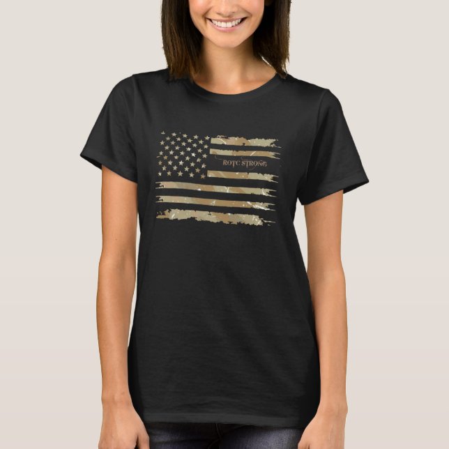 ROTC Stark Militärprogram Stolt Supporter Öken T Shirt (Framsida)
