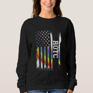ROTC United Stater Distress Rainbow w US Flagga T Shirt