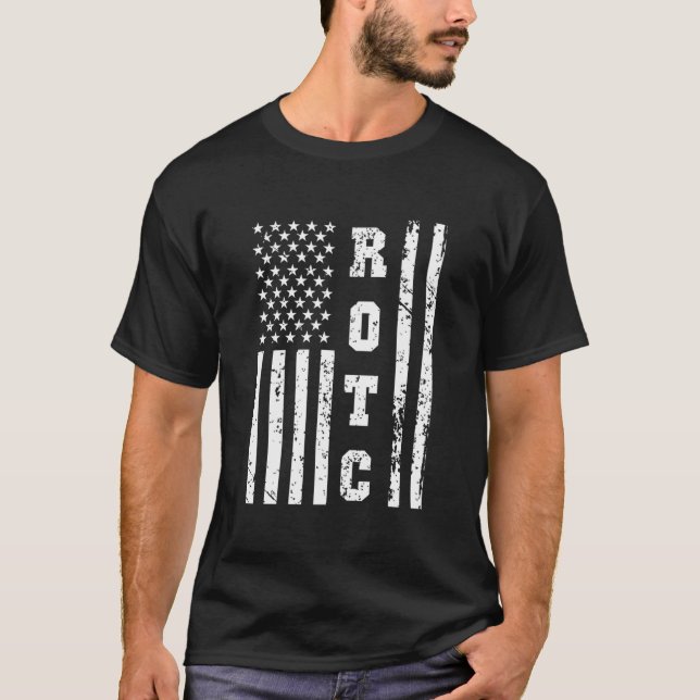 Rotc USA:s Rotc-kår USAs flagga T Shirt (Framsida)