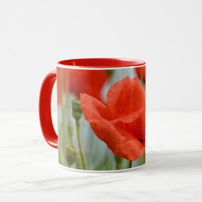 Rote Mohnblumen Mugg (Framsida vänster)