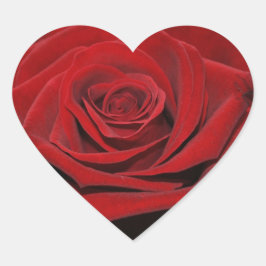 Rote Rose - Herzförmige Aufkleber Hjärtformat Klistermärke