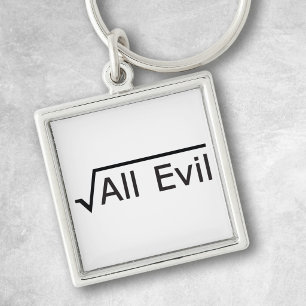 Roten Ur Allt Ont - Matematik Humor / Mattenörd Fyrkantig Silverfärgad Nyckelring
