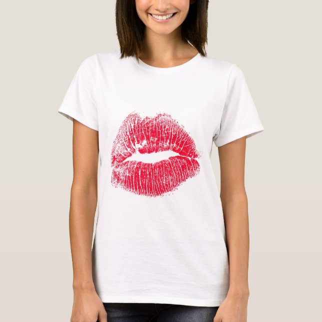 Roter Kussmund Tee Shirt (Framsida)
