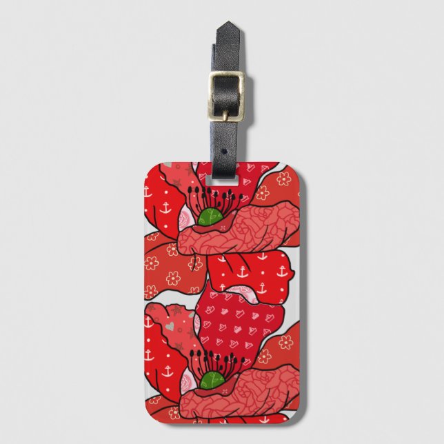 Roter Mustermohn Bagagebricka (Framsida vertikal)