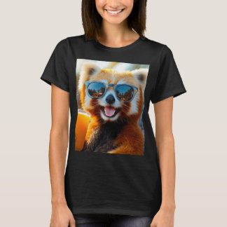 Roter Panda mit cooler Sonnenbrille T Shirt