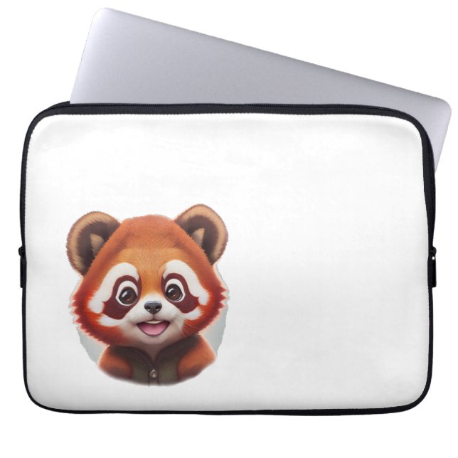 roter Pandakopf / red panda head  Laptop Fodral (Framsidan)