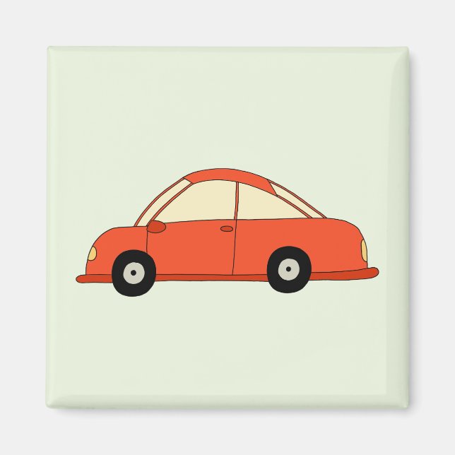 Roter Sportwagen Magnet (Framsidan)