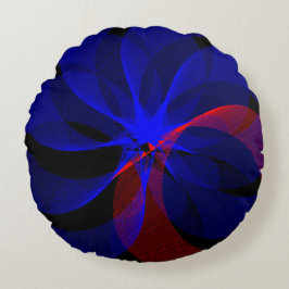 Rotera blå dekorfärg Geometrisk runda fyllning Rund Kudde