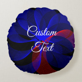 Rotera blå dekorfärg Geometrisk runda fyllning Rund Kudde