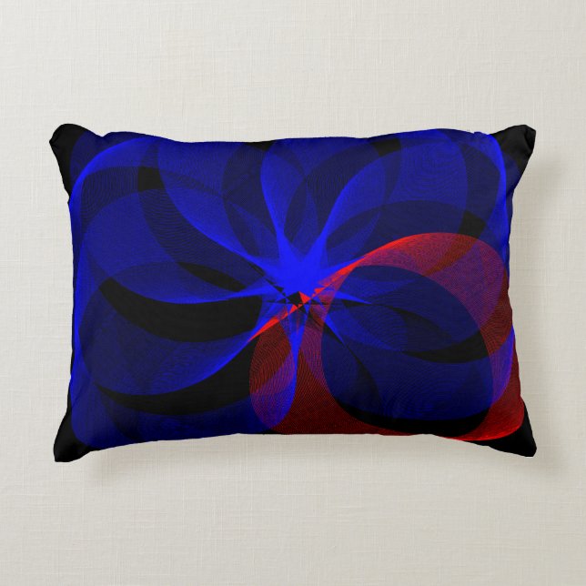 Rotera blå dekorfärg prydnadskudde (Framsidan)