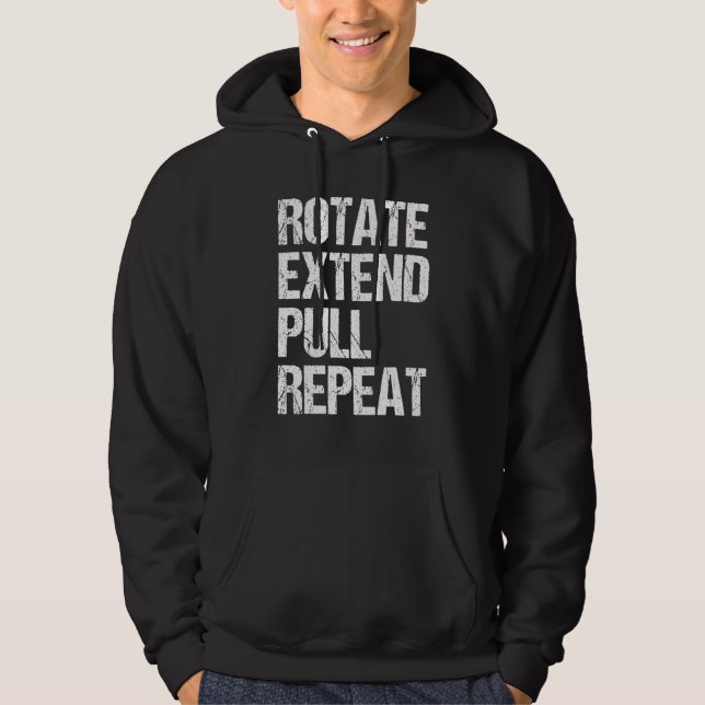 Rotera Sträck Dra Upprepa - Drakbåtspaddling Hoodie (Framsida)