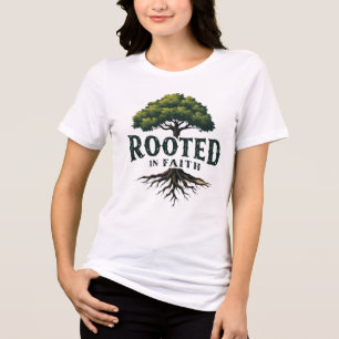 Roterad i Faith Christian Träd Graphic T Shirt