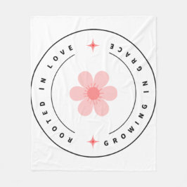 Roterad med Kärlek som växer med Grace - inspirati Fleecefilt