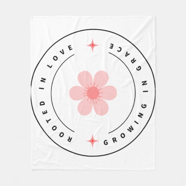 Roterad med Kärlek som växer med Grace - inspirati Fleecefilt (Framsidan)