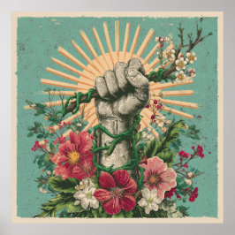 Roterad resistens - Solarpunk Protest Poster