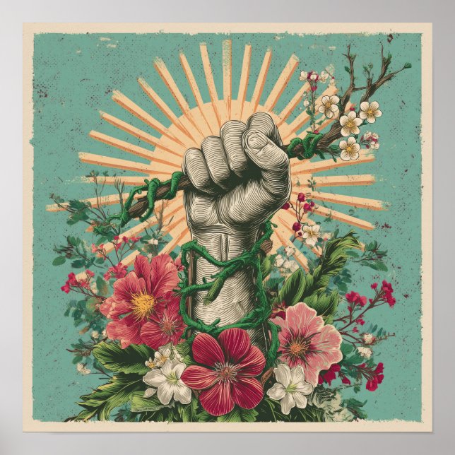 Roterad resistens - Solarpunk Protest Poster (Framsidan)