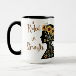 Roterad styrka Mamma - Blooming Silhouette Art Mugg