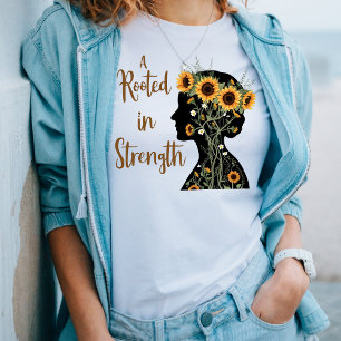Roterad styrka Mamma - Blooming Silhouette Art T Shirt