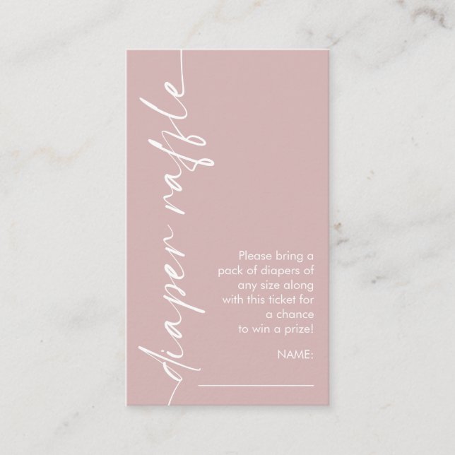 Roterad text dammig rosa blöja lott Baby Shower Tilläggskort (Framsida)